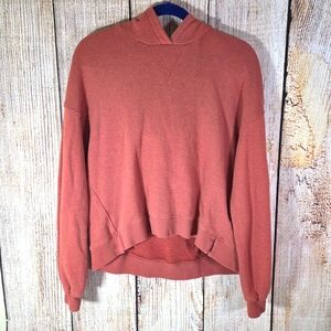 Madewell MWL Airyterry Hoodie Sweatshirt size Med, heather weathered brick red